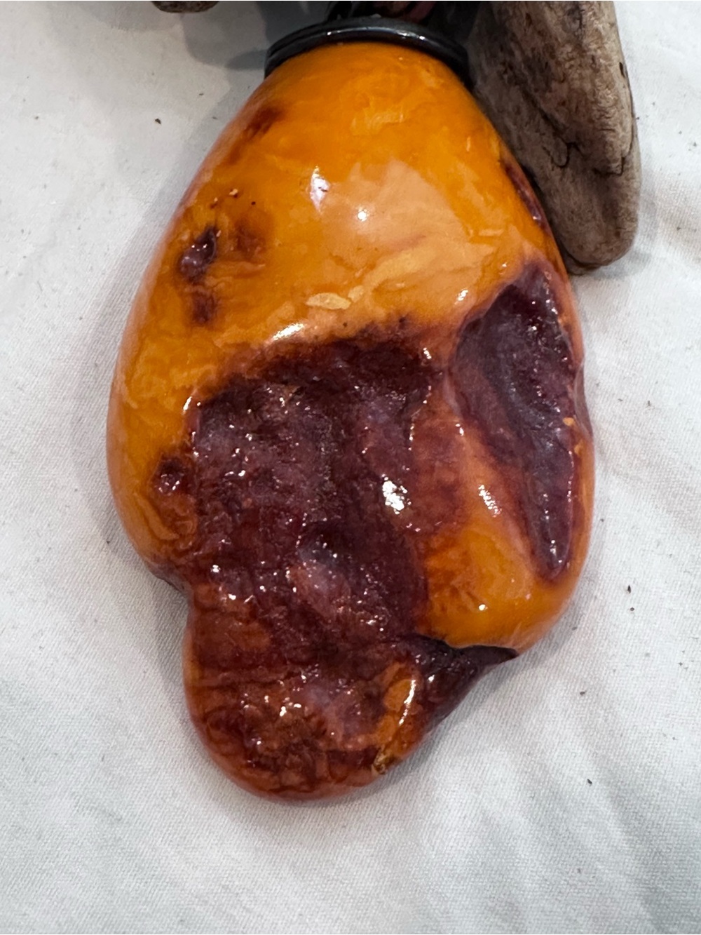 Baltic Raw Polished -Two Tone Natural Resin Pendant Necklace - Picture 8 of 8